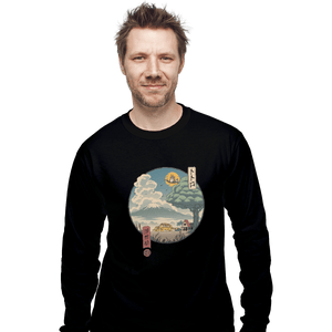 Shirts Long Sleeve Shirts, Unisex / Small / Black Neighbor's Ukiyo-e