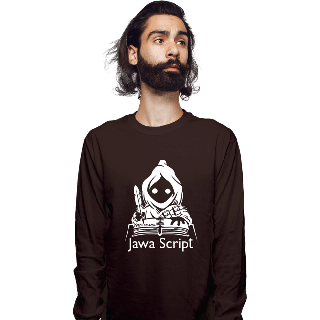 Shirts Long Sleeve Shirts, Unisex / Small / Dark Chocolate Jawa Script