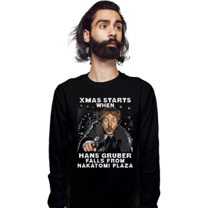 Shirts Long Sleeve Shirts, Unisex / Small / Black Hans Gruber Ugly Sweater