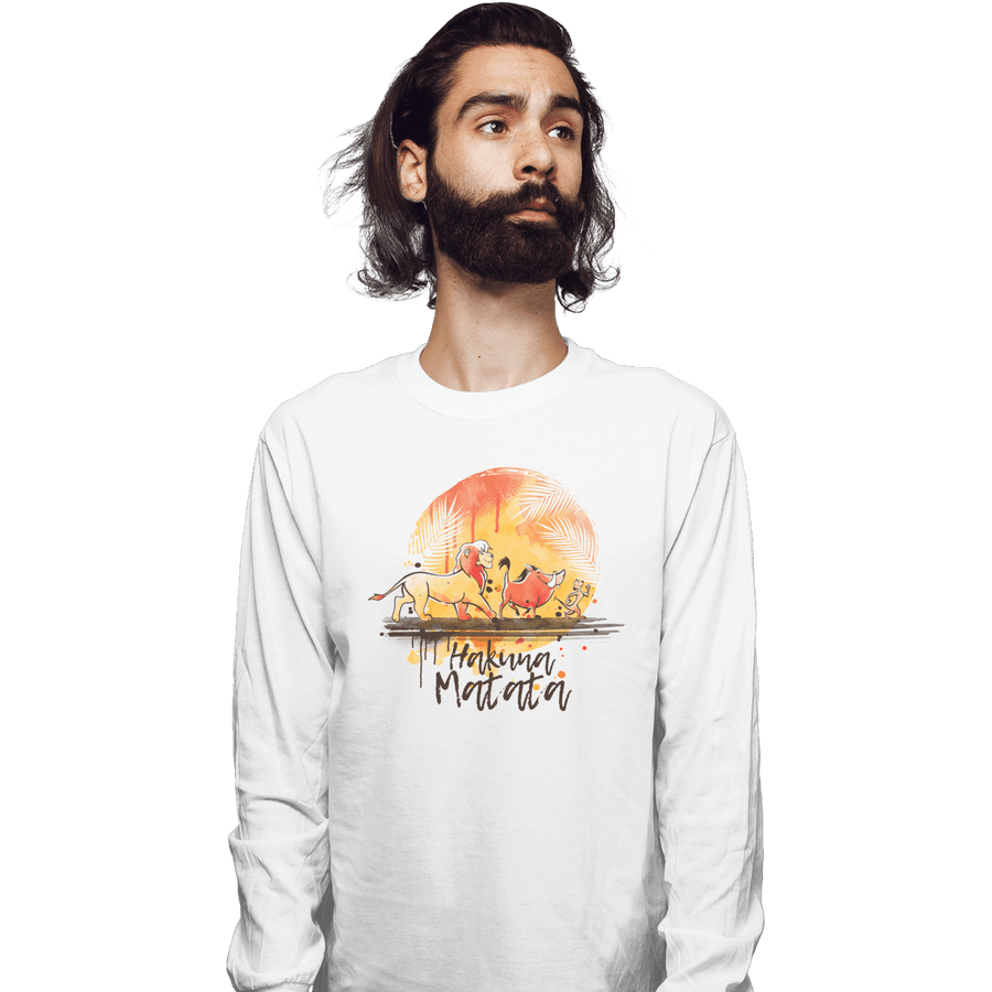 Shirts Long Sleeve Shirts, Unisex / Small / White No Worries Watercolor