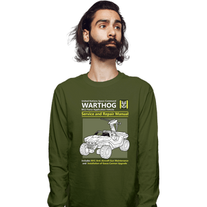 Daily_Deal_Shirts Long Sleeve Shirts, Unisex / Small / Military Green Warthog Manual