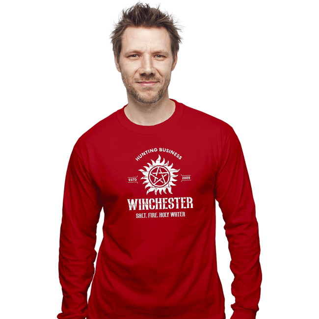 Shirts Long Sleeve Shirts, Unisex / Small / Red Winchester Hunting Business