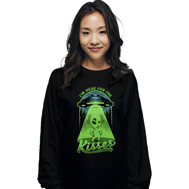 Daily_Deal_Shirts Long Sleeve Shirts, Unisex / Small / Black Here For The Kisses