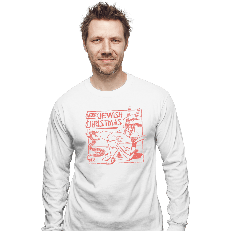 Shirts Long Sleeve Shirts, Unisex / Small / White Jewish Christmas