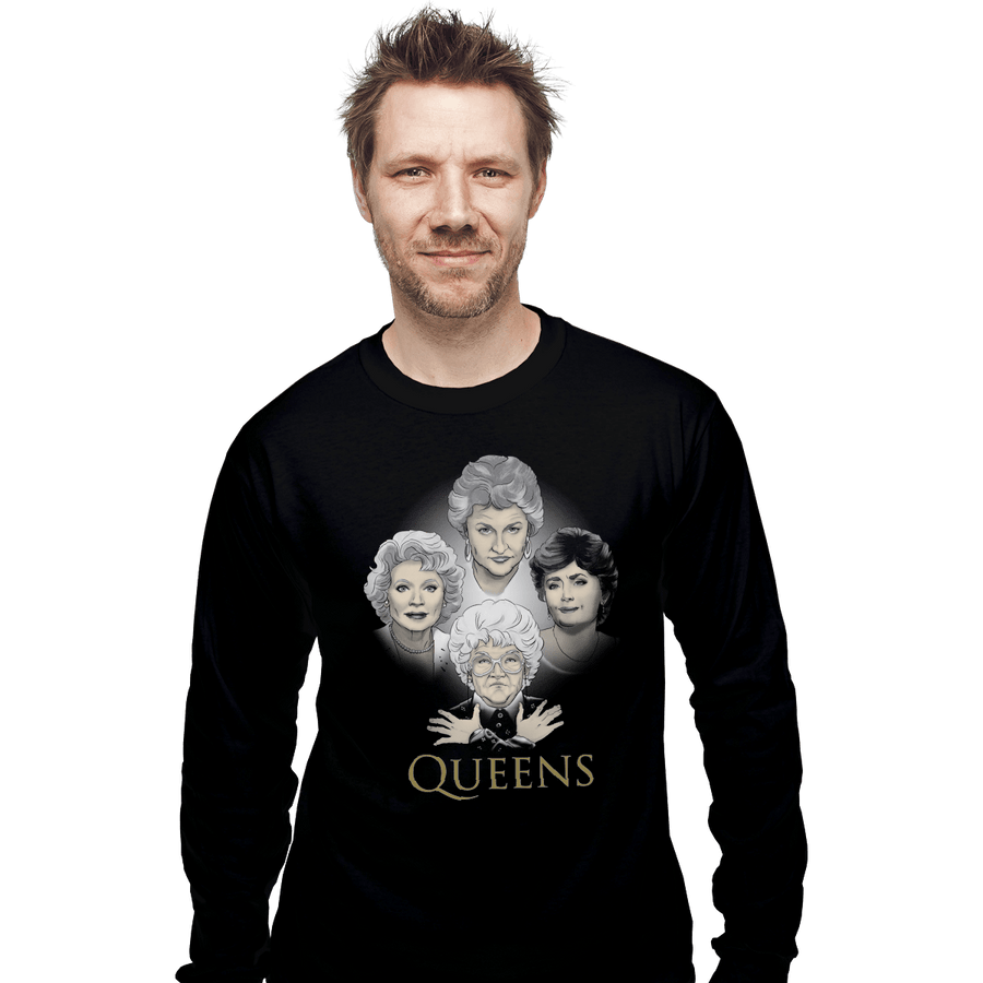 Shirts Long Sleeve Shirts, Unisex / Small / Black Golden Queens