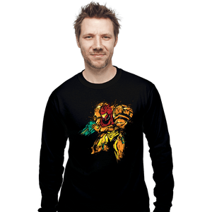 Shirts Long Sleeve Shirts, Unisex / Small / Black Metroid - Galactic Bounty Hunter