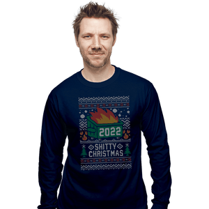 Secret_Shirts Long Sleeve Shirts, Unisex / Small / Navy Ugly Shitty Christmas Sweater