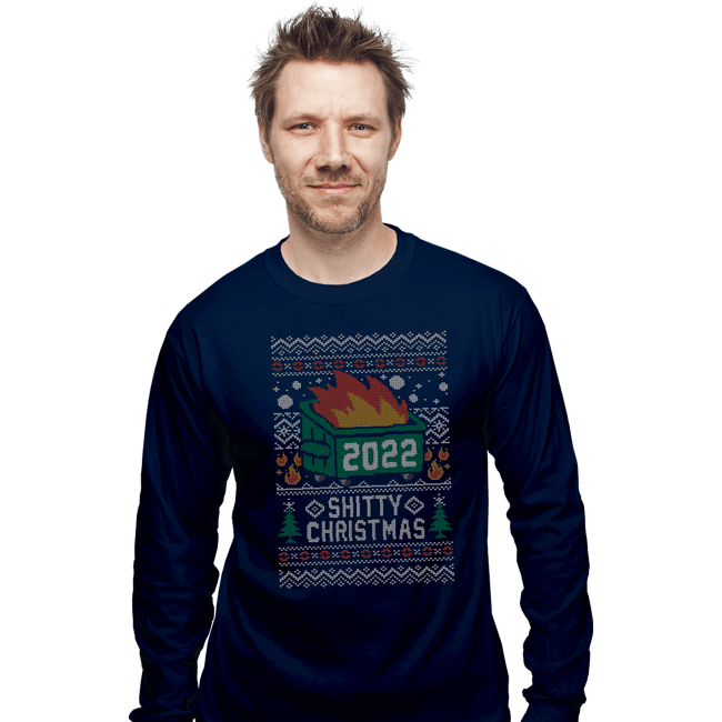 Secret_Shirts Long Sleeve Shirts, Unisex / Small / Navy Ugly Shitty Christmas Sweater