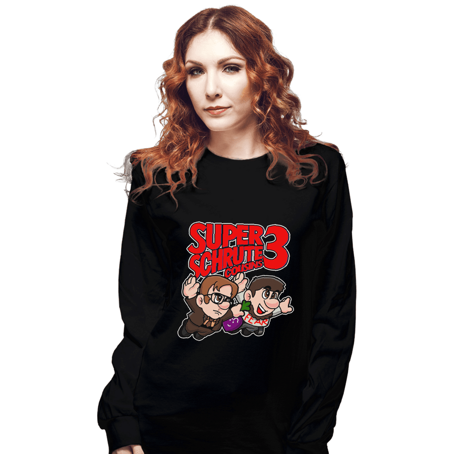 Shirts Long Sleeve Shirts, Unisex / Small / Black Super Schrute Cousins