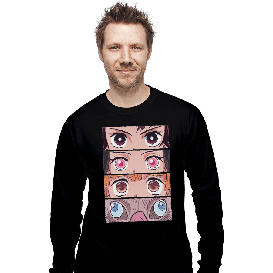 Shirts Long Sleeve Shirts, Unisex / Small / Black Demon Eyes