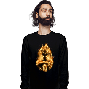 Daily_Deal_Shirts Long Sleeve Shirts, Unisex / Small / Black Golden Saiyan Prince