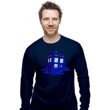 Load image into Gallery viewer, Daily_Deal_Shirts Long Sleeve Shirts, Unisex / Small / Navy Melting Tardis

