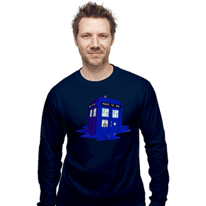 Daily_Deal_Shirts Long Sleeve Shirts, Unisex / Small / Navy Melting Tardis