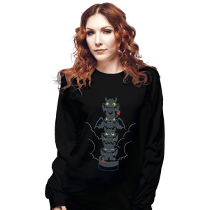 Shirts Long Sleeve Shirts, Unisex / Small / Black Dragon Mood Totem