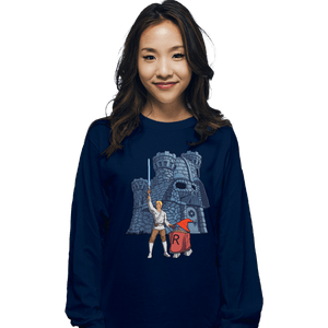 Daily_Deal_Shirts Long Sleeve Shirts, Unisex / Small / Navy Darthskull Castle