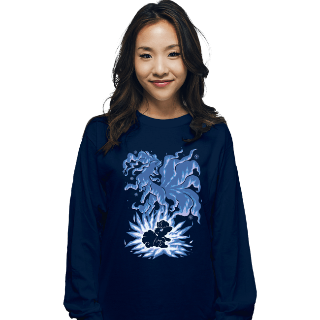 Shirts Long Sleeve Shirts, Unisex / Small / Navy The Ice Tailed Fox Within
