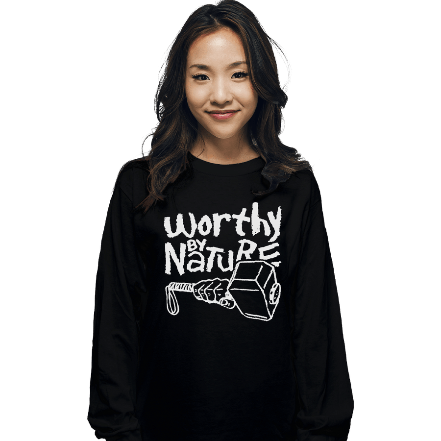 Shirts Long Sleeve Shirts, Unisex / Small / Black Worthy By Nature