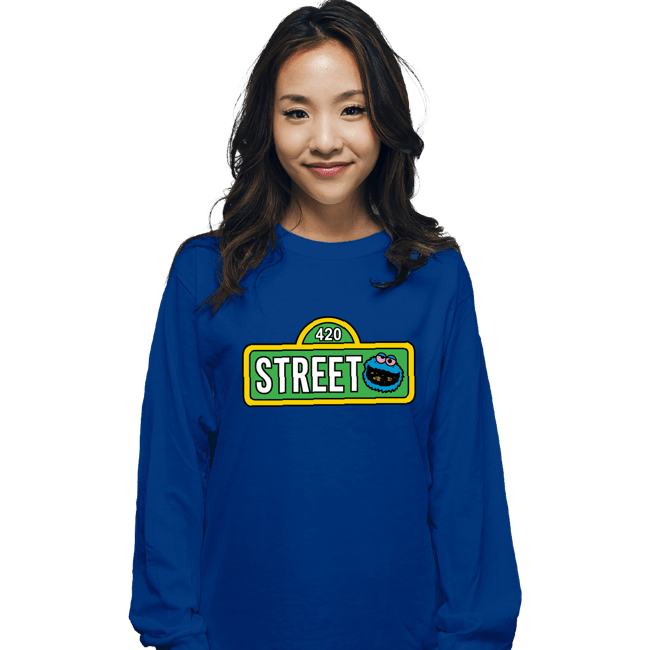 Secret_Shirts Long Sleeve Shirts, Unisex / Small / Royal Blue 420 Street