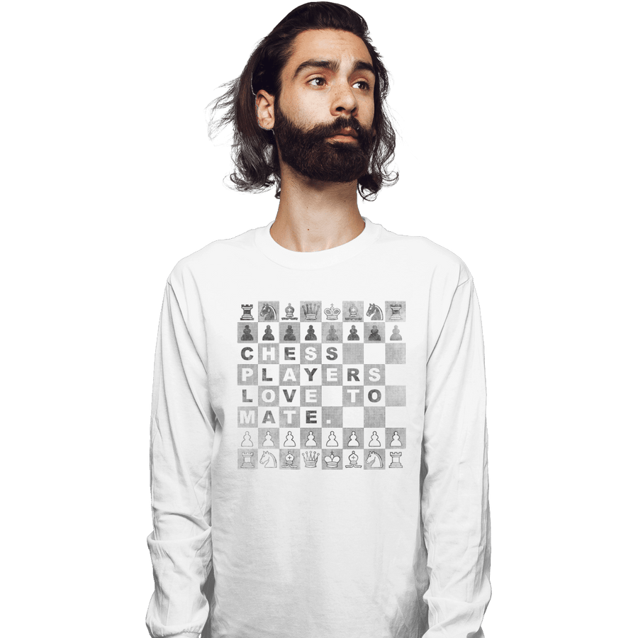 Shirts Long Sleeve Shirts, Unisex / Small / White Chess Players Love to Mate