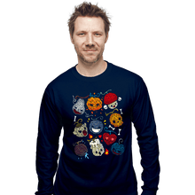 Load image into Gallery viewer, Daily_Deal_Shirts Long Sleeve Shirts, Unisex / Small / Navy Halloween Fruit
