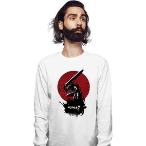 Shirts Long Sleeve Shirts, Unisex / Small / White Red Sun Swordsman