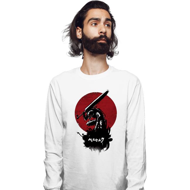 Shirts Long Sleeve Shirts, Unisex / Small / White Red Sun Swordsman