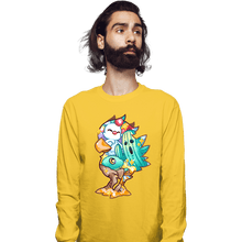 Load image into Gallery viewer, Shirts Long Sleeve Shirts, Unisex / Small / Gold Magical Silhouettes - Chocobo
