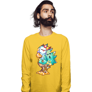 Shirts Long Sleeve Shirts, Unisex / Small / Gold Magical Silhouettes - Chocobo