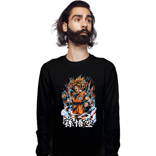 Daily_Deal_Shirts Long Sleeve Shirts, Unisex / Small / Black Rage Goku