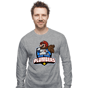 Daily_Deal_Shirts Long Sleeve Shirts, Unisex / Small / Sports Grey Go Plumbers