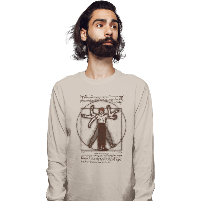 Daily_Deal_Shirts Long Sleeve Shirts, Unisex / Small / Sand Vitruvian Dragon