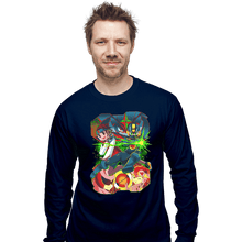 Load image into Gallery viewer, Shirts Long Sleeve Shirts, Unisex / Small / Navy Rockman EXE
