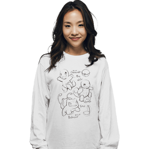 Shirts Long Sleeve Shirts, Unisex / Small / White Childhood Sketch