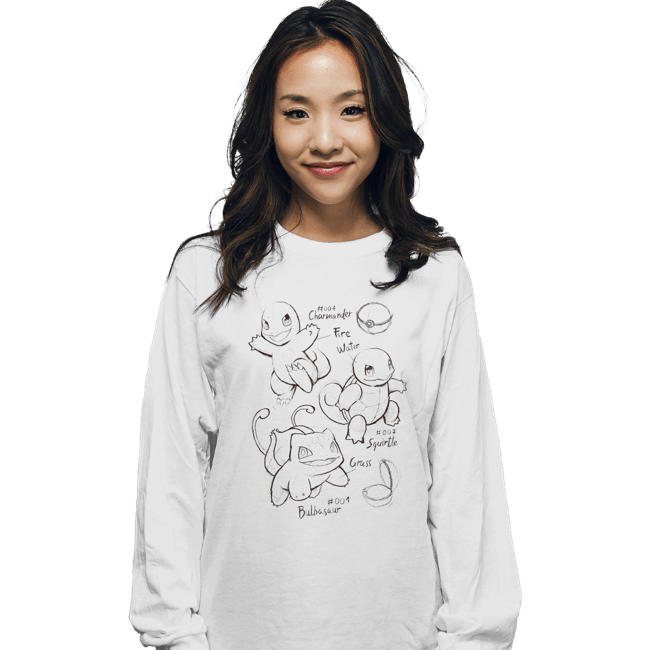 Shirts Long Sleeve Shirts, Unisex / Small / White Childhood Sketch