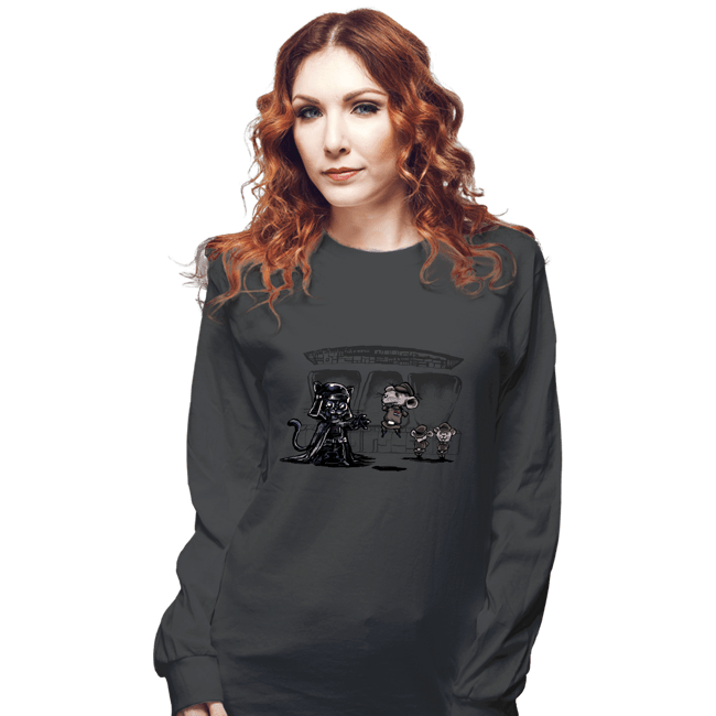 Secret_Shirts Long Sleeve Shirts, Unisex / Small / Charcoal Cat Vader