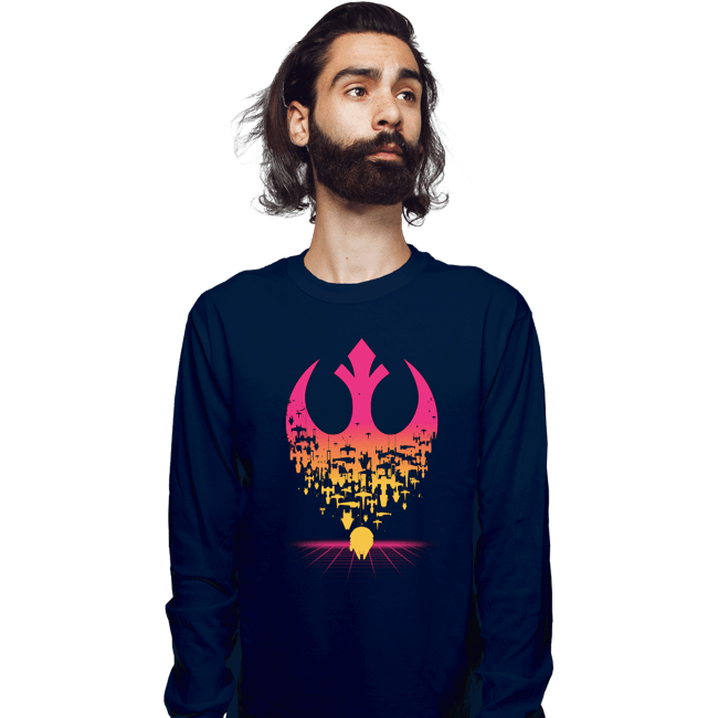 Daily_Deal_Shirts Long Sleeve Shirts, Unisex / Small / Navy Fractured Rebellion 1984