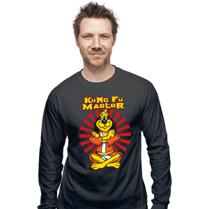 Daily_Deal_Shirts Long Sleeve Shirts, Unisex / Small / Charcoal Kung Fu Master