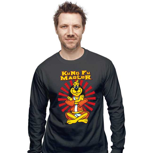 Daily_Deal_Shirts Long Sleeve Shirts, Unisex / Small / Charcoal Kung Fu Master