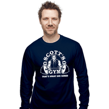 Load image into Gallery viewer, Shirts Long Sleeve Shirts, Unisex / Small / Navy Scott&#39;s Gym
