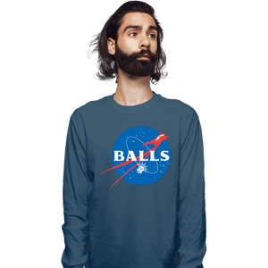 Secret_Shirts Long Sleeve Shirts, Unisex / Small / Indigo Blue Balls