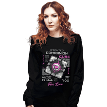 Load image into Gallery viewer, Secret_Shirts Long Sleeve Shirts, Unisex / Small / Black Companion Cube
