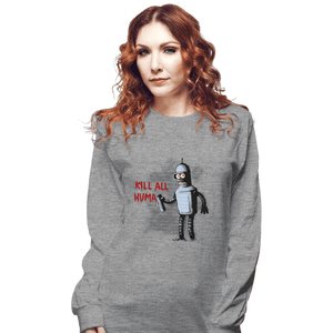 Shirts Long Sleeve Shirts, Unisex / Small / Sports Grey Kill All Humans