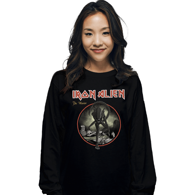 Daily_Deal_Shirts Long Sleeve Shirts, Unisex / Small / Black Iron Alien