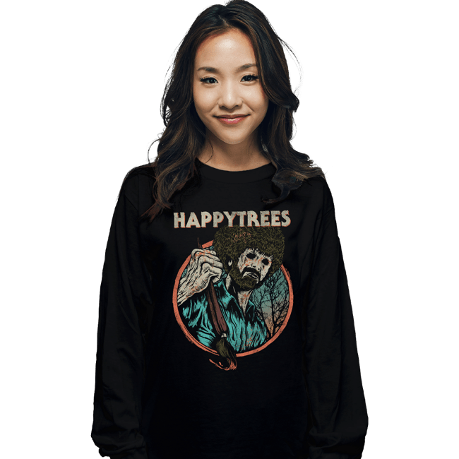Daily_Deal_Shirts Long Sleeve Shirts, Unisex / Small / Black Happytrees