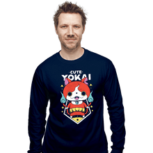 Load image into Gallery viewer, Shirts Long Sleeve Shirts, Unisex / Small / Navy Cute Yokai
