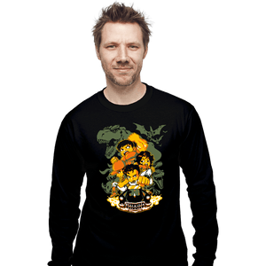 Shirts Long Sleeve Shirts, Unisex / Small / Black Cadillacs and Dinosaurs Heroes