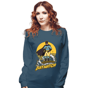 Daily_Deal_Shirts Long Sleeve Shirts, Unisex / Small / Indigo Blue Batwatch