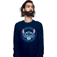 Load image into Gallery viewer, Secret_Shirts Long Sleeve Shirts, Unisex / Small / Navy Emotional Support Alien
