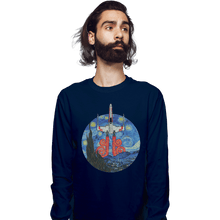 Load image into Gallery viewer, Shirts Long Sleeve Shirts, Unisex / Small / Navy Starry Fighter
