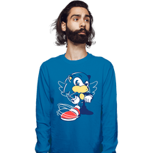 Load image into Gallery viewer, Shirts Long Sleeve Shirts, Unisex / Small / Sapphire Waiting Hedgehog
